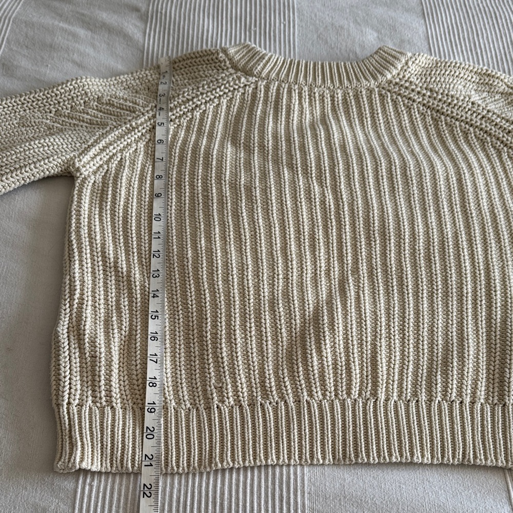 Roots Cabin Cream Knit Crewneck Sweater Size Small - Picture 6 of 6